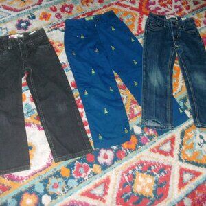 3 pairs of PANTS Levi's Blue Jeans & Castaway Nantucket Navy Holiday Pants 4/5